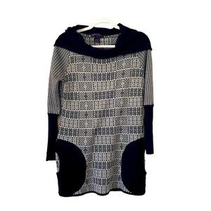 Elena Wang Medium Sweater Tunic Cowl Tribal